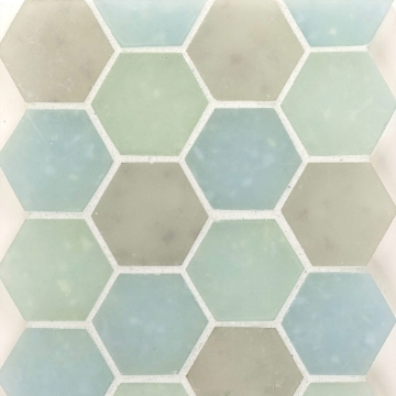 Picture of Ceramica Etc - Liquid Glass Small Hexagons Yellowstone Blend
