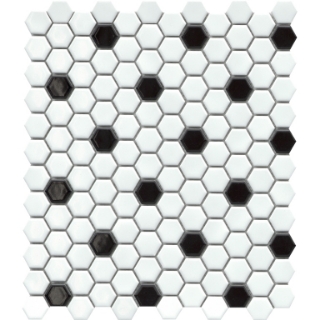 Picture of Emser Tile - Influence White Black Hex