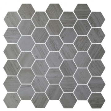 Picture of Elysium - River Mosaic Grey Hexagon