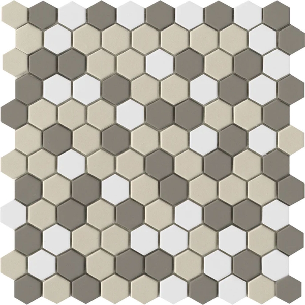 Picture of Emser Tile - Source 1 x 1 Hex Mosaic Light Blend