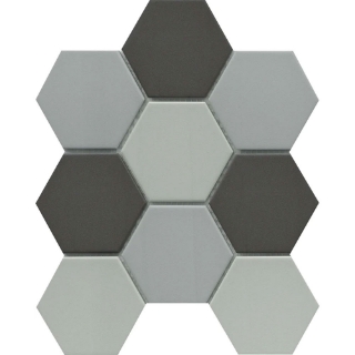 Picture of Emser Tile - Source 3 x 3 Hex Mosaic Dark Blend