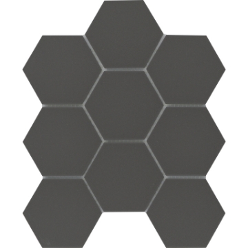 Picture of Emser Tile - Source 3 x 3 Hex Mosaic Black Matte