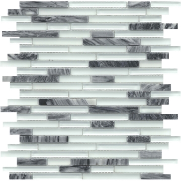 Picture of Emser Tile - Lucente Glass and Stone Linear Mosaic Blend Grazia