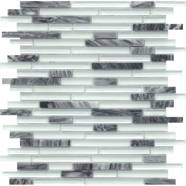 Picture of Emser Tile - Lucente Glass and Stone Linear Mosaic Blend Grazia