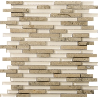 Picture of Emser Tile - Lucente Glass and Stone Linear Mosaic Blend Lido