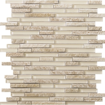 Picture of Emser Tile - Lucente Glass and Stone Linear Mosaic Blend Servolo
