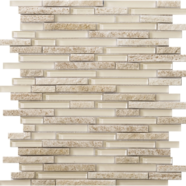 Picture of Emser Tile - Lucente Glass and Stone Linear Mosaic Blend Servolo