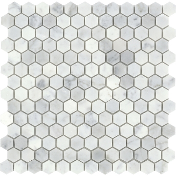 Picture of Emser Tile - Marble Hexagon Mosaic Honed Bianco Gioia