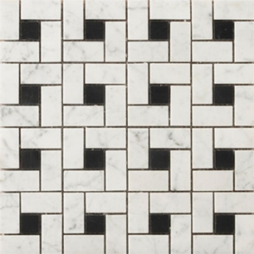 Picture of Emser Tile - Marble Pinwheel Mosaic Bianco Gioia