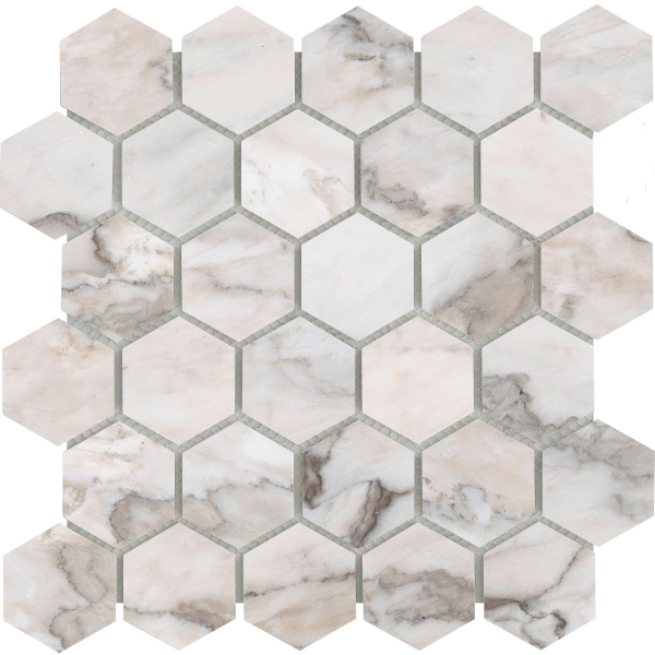 Picture of Emser Tile - Marble Hexagon Mix 2 x 2 Mosaic Lenza Fiore