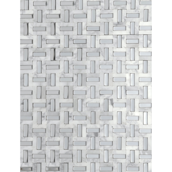 Picture of Emser Tile - Link White Silver Pattern
