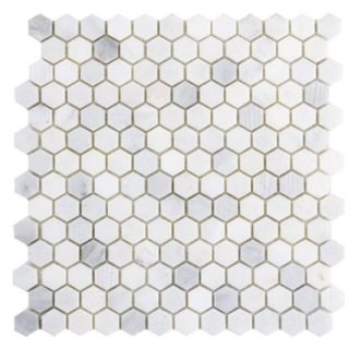 Picture of Emser Tile - Marble Hexagon Mix 1 x 1 Mosaic Winter Frost