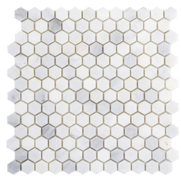 Picture of Emser Tile - Marble Hexagon Mix 1 x 1 Mosaic Winter Frost
