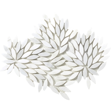 Picture of Emser Tile - Marble Leaf Mosaic Winter Frost