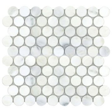Picture of Emser Tile - Marble Penny Round Mosaic Winter Frost