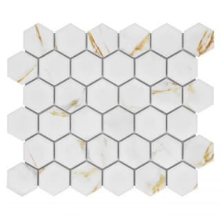 Picture of Elysium - Hulu Hexagon Mosaic Calacatta