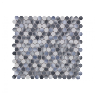 Picture of Elysium - Hulu Penny Round Mosaic Gradient Grey Glossy