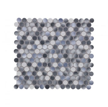 Picture of Elysium - Hulu Penny Round Mosaic Gradient Grey Glossy