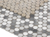 Picture of Elysium - Hulu Penny Round Mosaic Mixed Grey Glossy