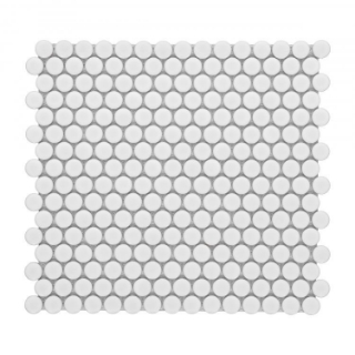 Picture of Elysium - Hulu Penny Round Mosaic White Matte