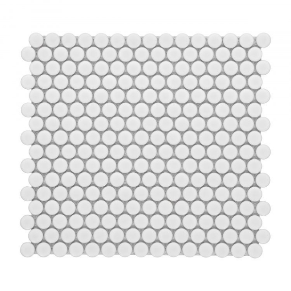 Picture of Elysium - Hulu Penny Round Mosaic White Matte