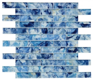 Picture of Elysium - Linear Glass Mosaic Watercolor Blue