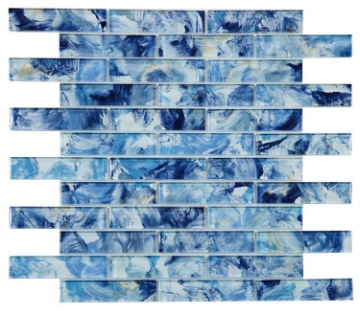 Picture of Elysium - Linear Glass Mosaic Watercolor Blue