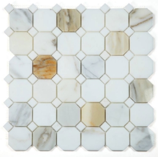 Picture of Elysium - Precious Stone Mosaics Octagon Calacatta Gold