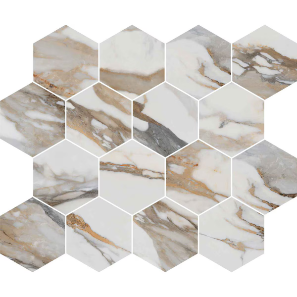 Picture of Decovita - Calacatta Hexagon Mosaic Satin Matte Bold