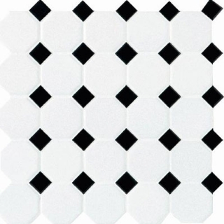 Picture of Daltile - Octagon & Dot Matte White/Black Gloss Dot
