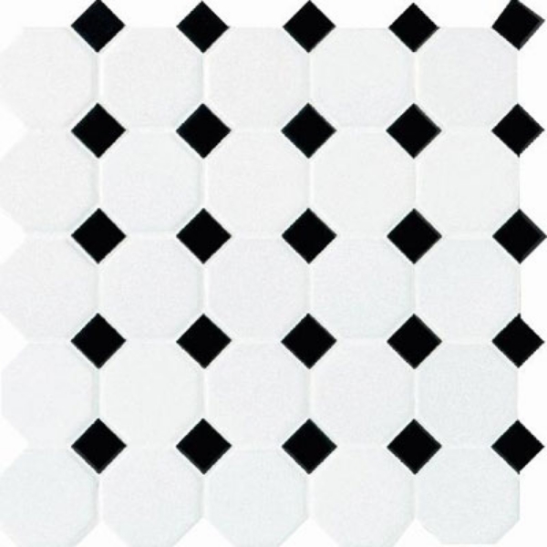Picture of Daltile - Octagon & Dot Matte White/Black Gloss Dot