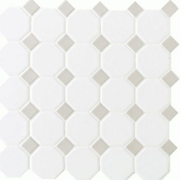 Picture of Daltile - Octagon & Dot Matte White/Gray Gloss Dot