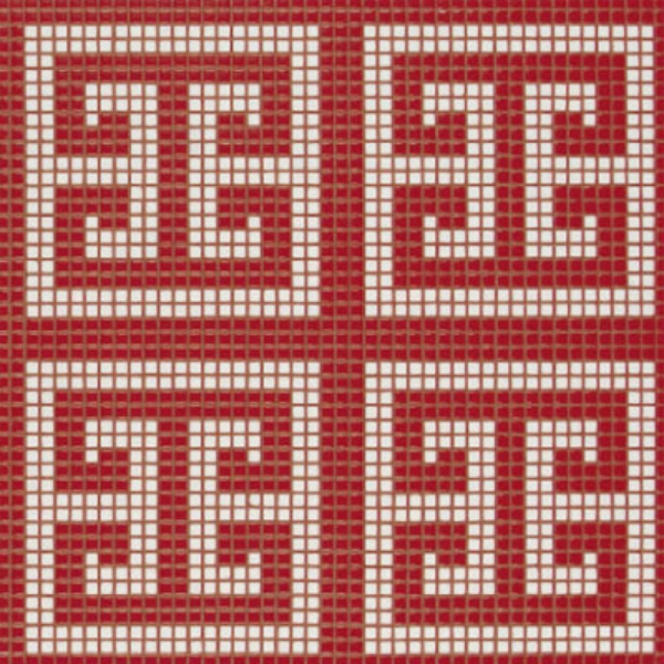 Picture of Bisazza Mosaico - Decori Opus Romano - Key White Red