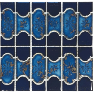 Picture of Tesoro - Botanical Mosaic Cobalt with Terra