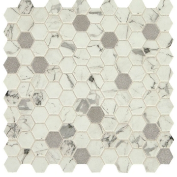 Picture of Daltile - Uptown Glass Hexagon Posh Bubbly