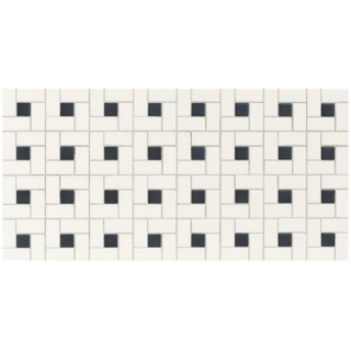 Picture of Daltile - Keystones Blends Black Dot Windmill Mosaic Arctic White  with Black Dot
