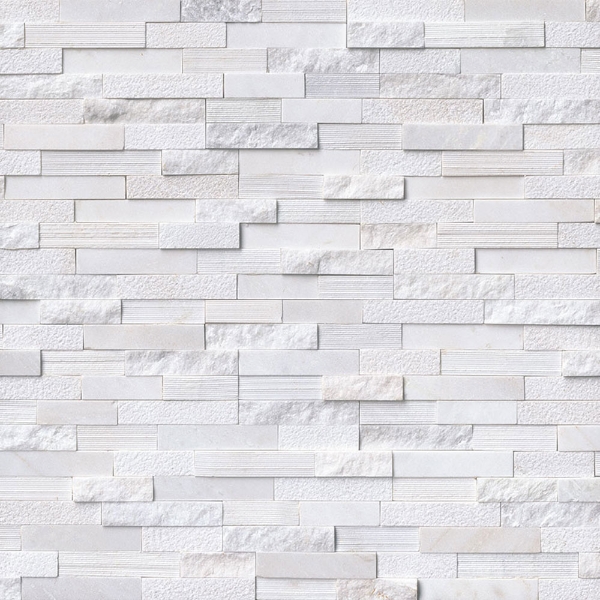 Picture of MS International - RockMount Stacked Stone Panels 6 X 24 Arctic White Multi Finish