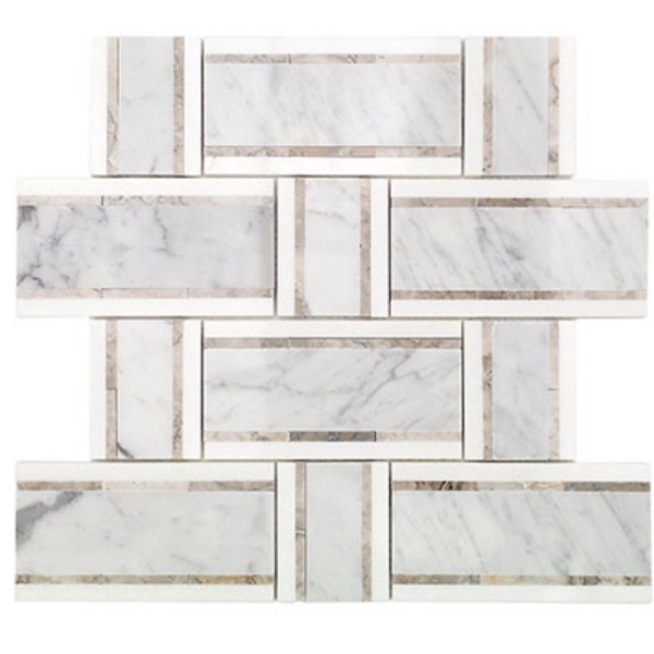 Picture of SOHO Studio Corp - Interlace White Carrara, Temple Gray & Thassos