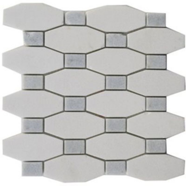 Picture of SOHO Studio Corp - Long Octagon White Thassos Blue Celeste Dot