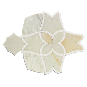Picture of SOHO Studio Corp - Water Jet Mosaic Alstromeria White Onyx Calacatta