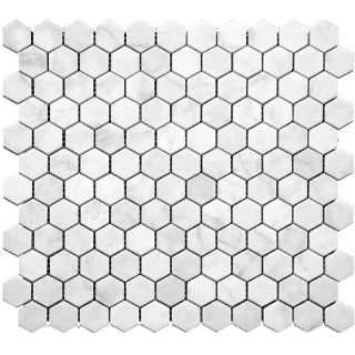 Picture of MiR Mosaic - Marbella Carrara Hex 1 x 1 Carrara Hex Honed