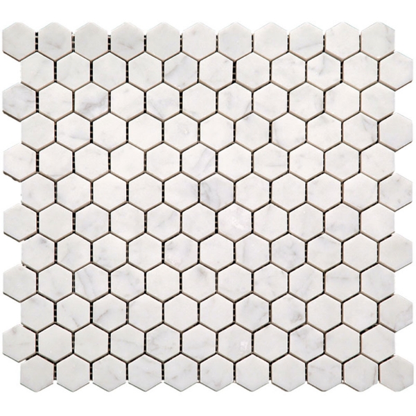 Picture of MiR Mosaic - Marbella Carrara Hex 1 x 1 Carrara Hex Polished