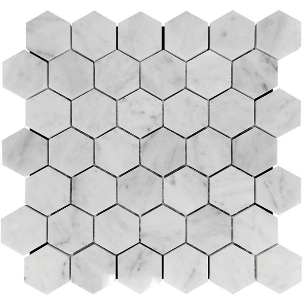 Picture of MiR Mosaic - Marbella Carrara Hex 2 x 2 Carrara Hex Polished