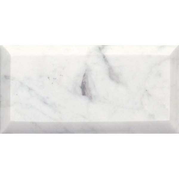 Picture of MiR Mosaic - Field Tile 3 x 6 Beveled Polished Carrara