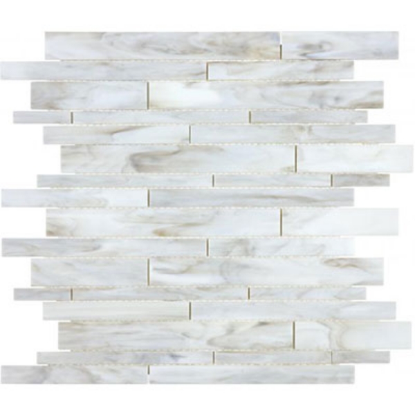 Picture of Chesapeake Flooring - Ornamental Glass Mosaic Random Strip Calacatta