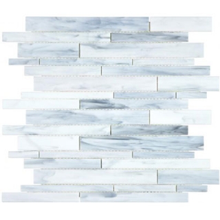 Picture of Chesapeake Flooring - Ornamental Glass Mosaic Random Strip Carrara