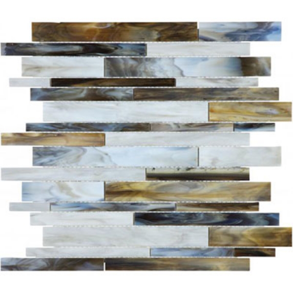 Picture of Chesapeake Flooring - Ornamental Glass Mosaic Random Strip Corallo
