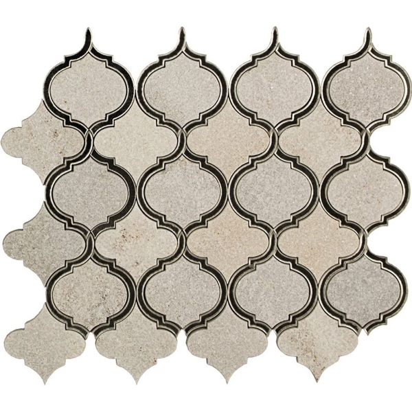 Picture of SOHO Studio Corp - Water Jet Mosaic MJ Vision Lantern White Quartz with Antique Mirror Line