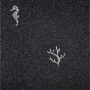 Picture of Bisazza Mosaico - Decori 10 - Corals and Seahorses Coral Seahorse Black