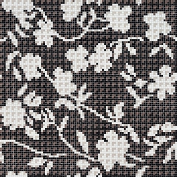 Picture of Bisazza Mosaico - Decori 10 - Flower Corner Flower Corner Black